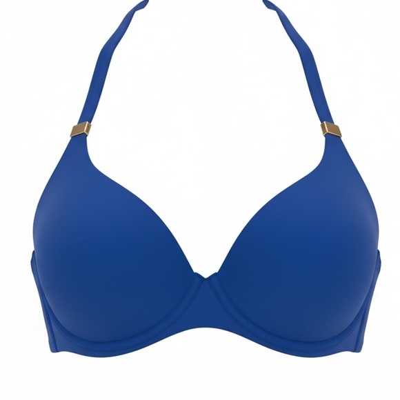 Victoria's Secret Other - Victoria's Secret Blue Halter Push Up Bikini Top 38DD